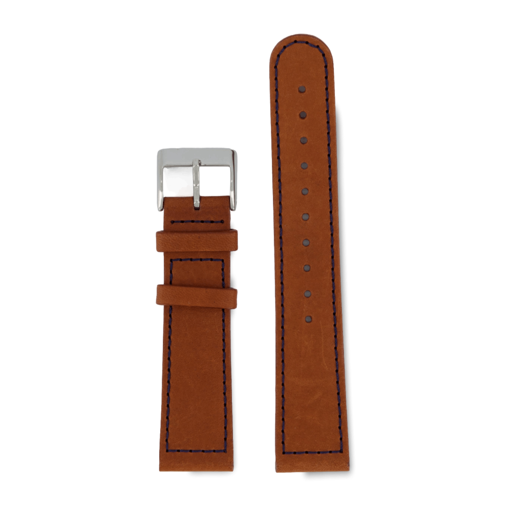 Brown Sewn - Silver 20MM